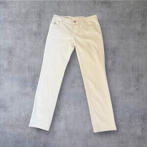 Brunello Cucinelli Traditional Fit Denim Jeans White Mens EU 54 US 38 Made Italy
